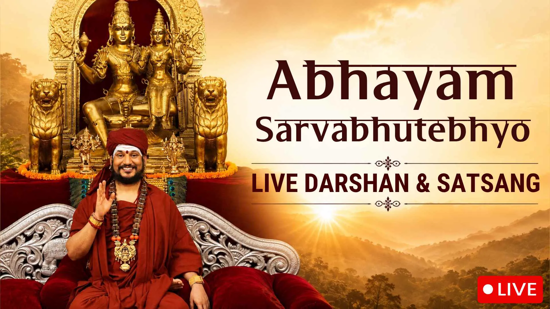 🔴LIVE DARSHAN & SATSANG | Abhayam Sarvabhutebhyo – The Eternal Vow of Fearlessness #Nithyananda #UAN